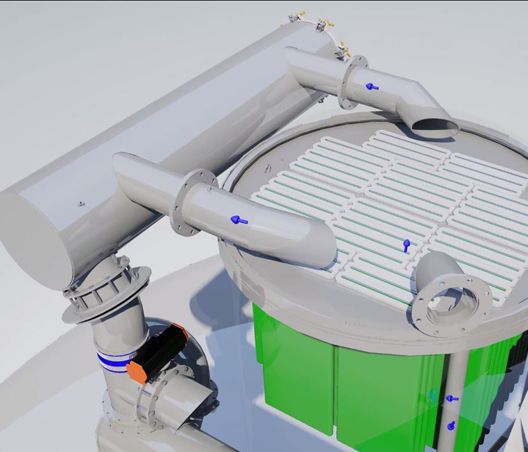 Separacion de filtro camion de vacio sustancias secad KOKS megavac